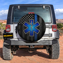 EMS Blue Line American Flag Jeep Car Spare Tire Cover
