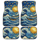Starry Night Waves Over Kanagawa Car Floor Mats