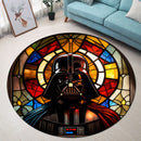 Darth Vader Stained Glass Round Rug