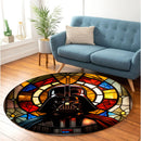 Darth Vader Stained Glass Round Rug