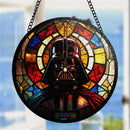 Darth Vader Round Stained Glass Window Hanging Panel Suncatcher