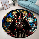 Darth Vader Stained Glass Round Rug