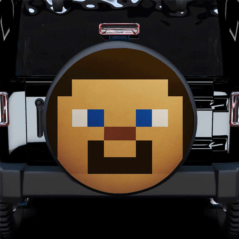 Steve Face Pixel Jeep Car Spare Tire Cover