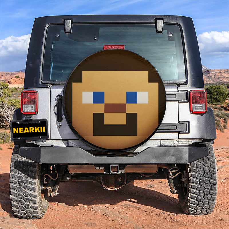 Steve Face Pixel Jeep Car Spare Tire Cover
