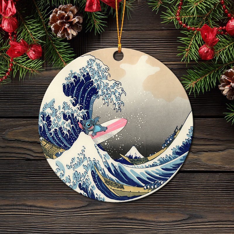 Stitch The Great Wave Japan Mica Ornament Perfect Gift For Holiday