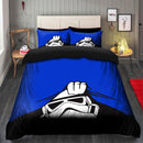 Stormtrooper Peek Under The Blanket Blue Bedding Set