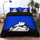 Stormtrooper Peek Under The Blanket Blue Bedding Set