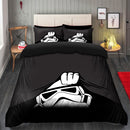 Stormtrooper Peek Under The Blanket Gray Bedding Set