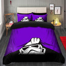 Stormtrooper Peek Under The Blanket Purple Bedding Set