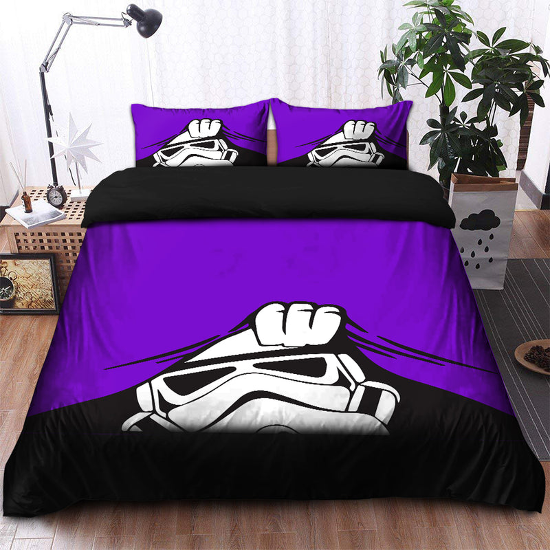 Stormtrooper Peek Under The Blanket Purple Bedding Set