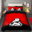 Stormtrooper Peek Under The Blanket Red Bedding Set