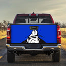 Stormtrooper Peek Under The Blanket Blue Truck Tailgate Decal Sticker
