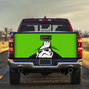 Stormtrooper Peek Under The Blanket Green Truck Tailgate Decal Sticker