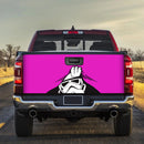 Stormtrooper Peek Under The Blanket Pink Truck Tailgate Decal Sticker