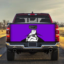 Stormtrooper Peek Under The Blanket Purple Truck Tailgate Decal Sticker
