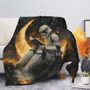 Stormtrooper Reading On A Crescent Moon Premium Blanket