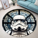 Stormtrooper Star War Stained Glass Round Rug