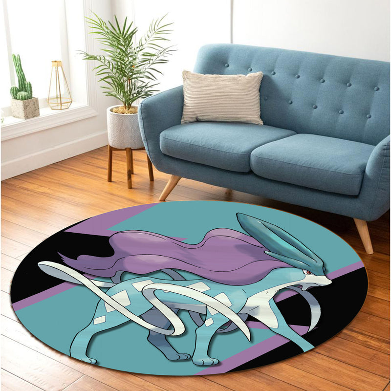 Suicune Pokemon Round Carpet Rug Bedroom Livingroom Home Decor