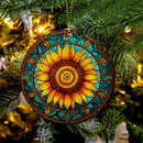 Sunflower Stained Glass Mica Ornament Perfect Gift For Holiday