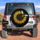 Sunflower Bee Jeep Car Spare Tire Cover