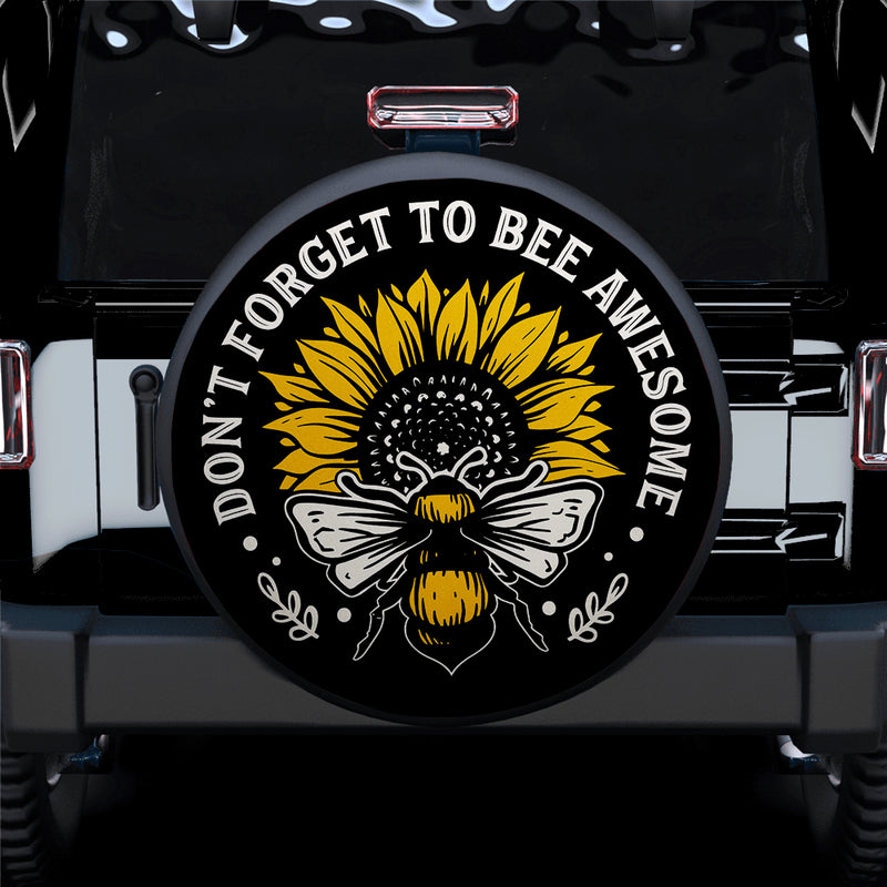 Sunflower Dont Forget To Bee Awesome Jeep Car Spare Tire Cover