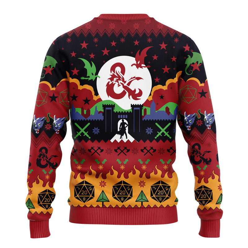 Dungeons & Dragons Ugly Christmas Sweater Xmas Gift