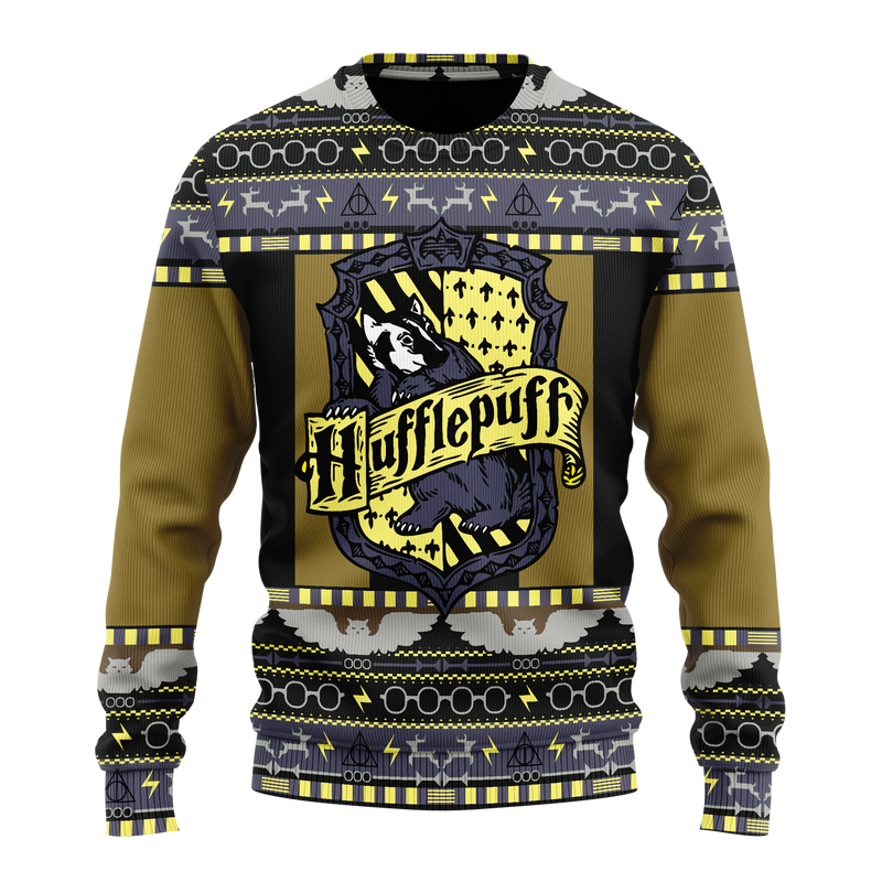 Harry Potter Hufflepuff Ugly Christmas Sweater Xmas Gift
