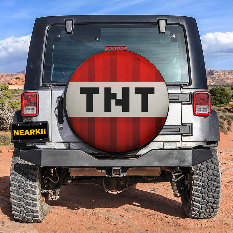 TNT Block Pixel Jeep Car Spare Tire Cover