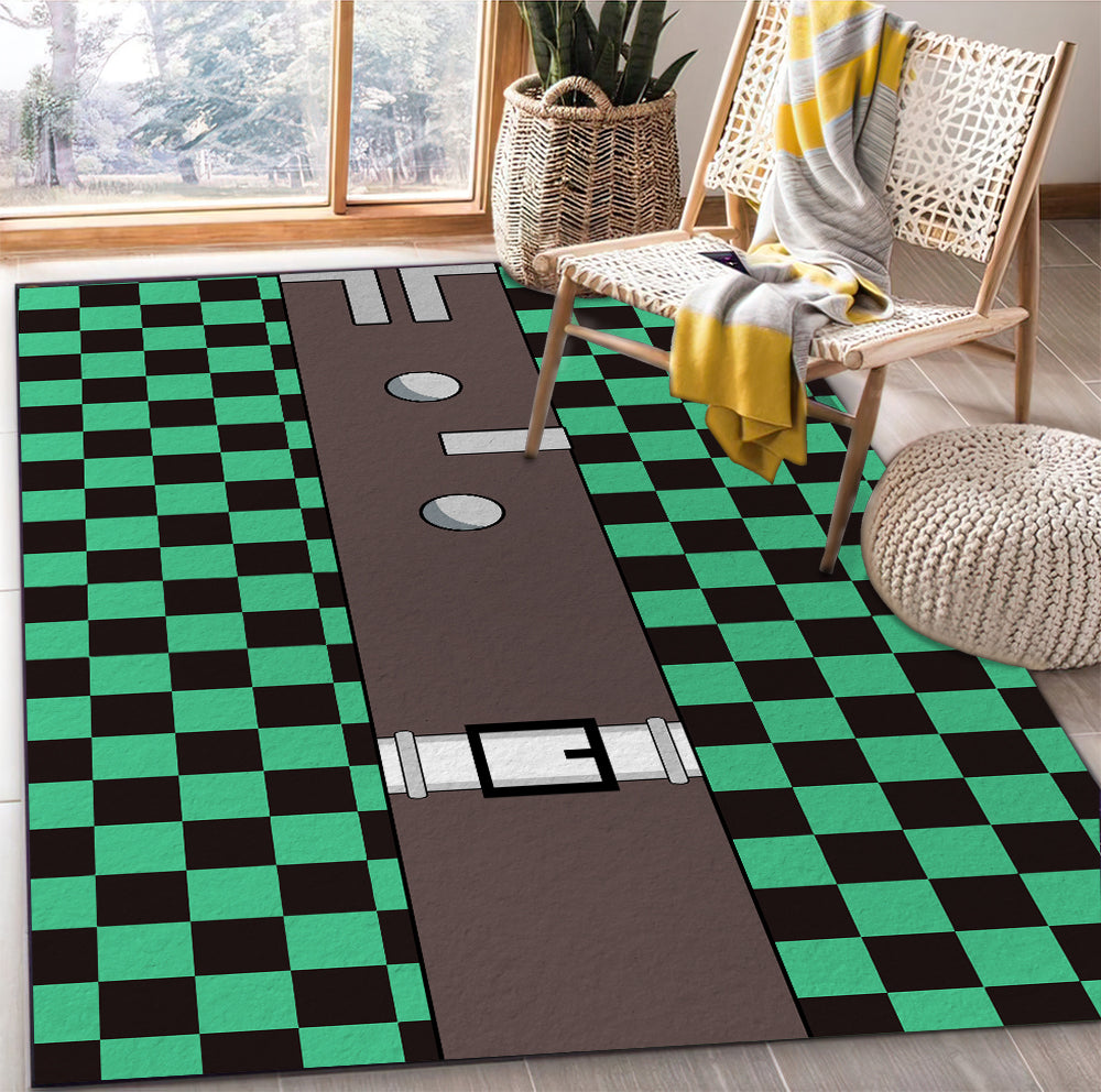 Demon Slayer Custom Rug Tanjiro Demon Slayer Rectangular Area Rug