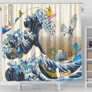 The Great Wave Christmas Shower Curtain