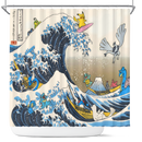 The Great Wave Christmas Shower Curtain