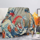 The Great Wave Red Vs Blue Gyarados The Great Wave Premium Blanket