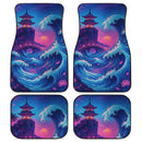 The Neon Kanagawa Great Wave Car Floor Mats