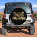 Tiger Peeking Wall Car Spare Tire Cover