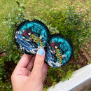 Tomioka Giyuu Moonlight Halloween Car Coasters Auto Cup Holder