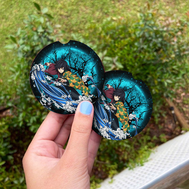Tomioka Giyuu Moonlight Halloween Car Coasters Auto Cup Holder