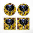 Toothless And Stitch Sunflower Zipper Ceramic Drink Coasters