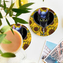 Toothless And Stitch Sunflower Zipper Ceramic Drink Coasters