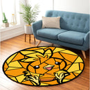 Torchic Stained Glass Round Rug