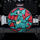 Totodile Stained Glass Car Spare Tire Cover