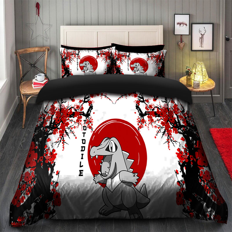 Totodile Pokemon Japan Style Bedding Set Duvet Cover And 2 Pillowcases