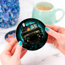 Totoro No Face Ghibli Ride Jeep Halloween Funny Anime Ceramic Drink Coasters
