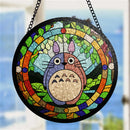 Totoro Ghibli Cute Stained Glass Window Hanging Panel Suncatcher