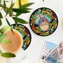 Totoro Ghibli Cute Stained Glass Drink Coasters