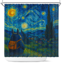 Totoro Travel Starry Night Shower Curtain