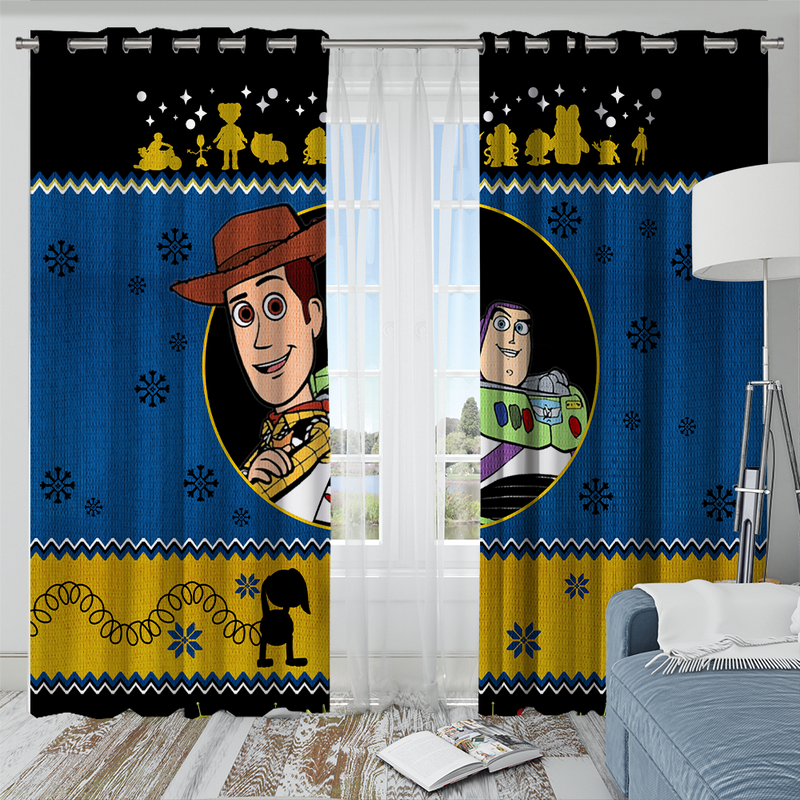 Toy Story Christmas Window Curtain