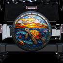 Turtle Stained Glass Car Spare Tire Cover