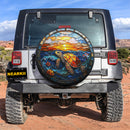 Turtle Stained Glass Car Spare Tire Cover
