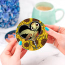 Turtle Sunflower Zipper Ceramic Drink Coasters