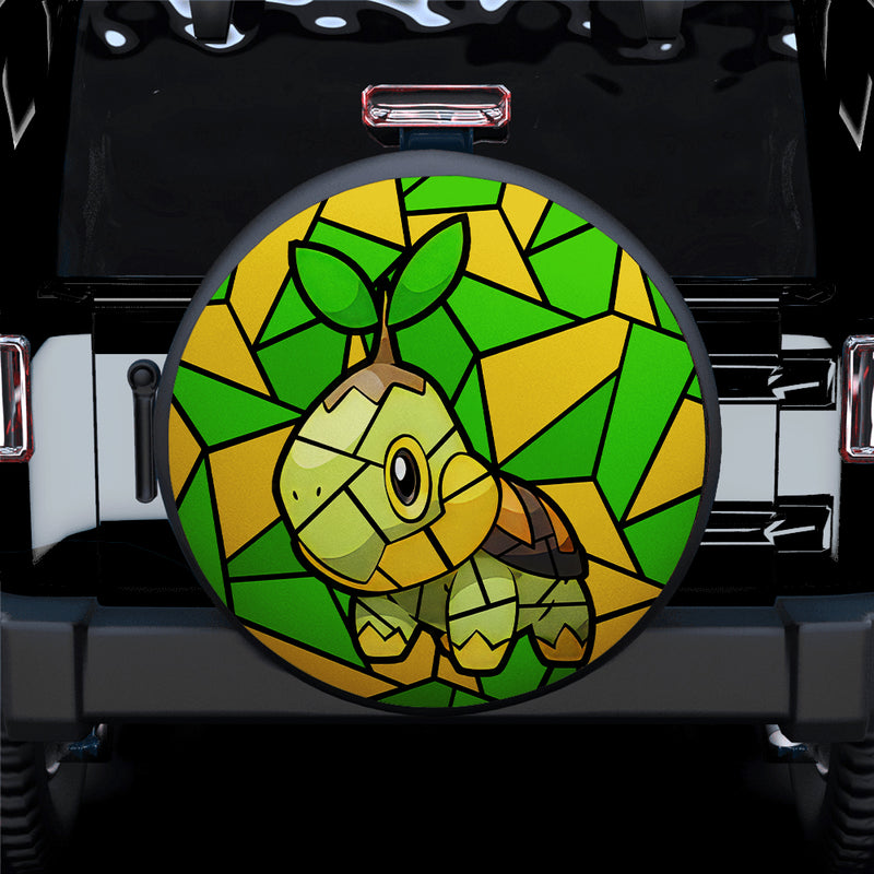 Turtwig Pokemon Stained Glass Car Spare Tire Covers Gift For Campers